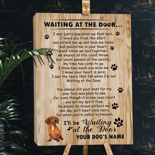 BID20070208 Dachshund Waiting At The Door Personalized Matte Canvas
