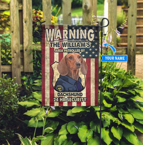 BIF20070203 Patrolled by Dachshund Personalized Flag