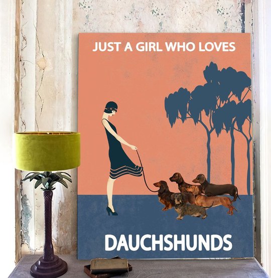 BID20070105 JUST A GIRL WHO LOVES DACHSHUNDS Matte Canvas