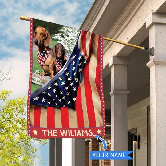 CHFD2002 Dachshund Personalized House Flag