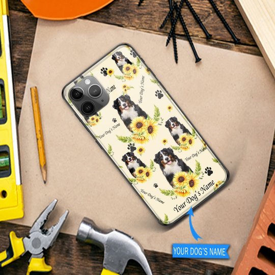 DUP1003 Bernese Mountain Personalized Glass Phone Case