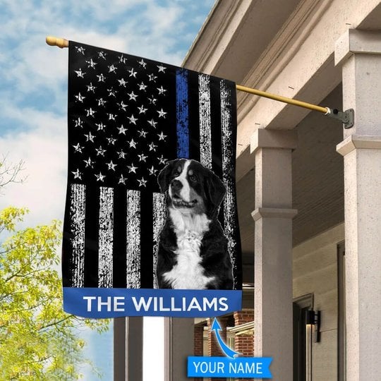 BIF1708 Bernese Mountain Dog Police Personalized Flag
