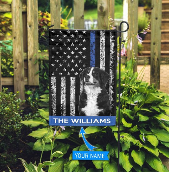 BIF1708 Bernese Mountain Dog Police Personalized Flag