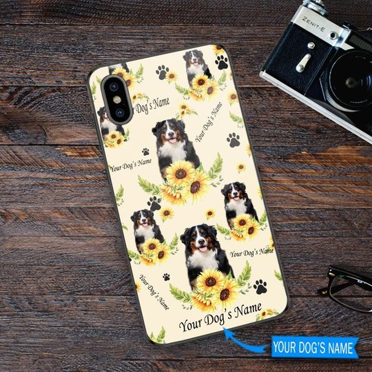 DUP1003 Bernese Mountain Personalized Glass Phone Case