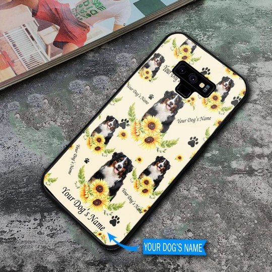 DUP1003 Bernese Mountain Personalized Glass Phone Case
