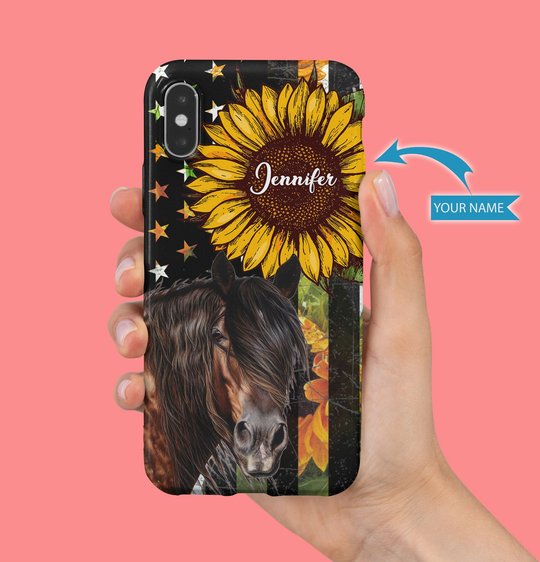 TUP0103 Horse Personalized Glass Phone Case