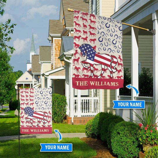 THF0289 Horse Personalized Flag