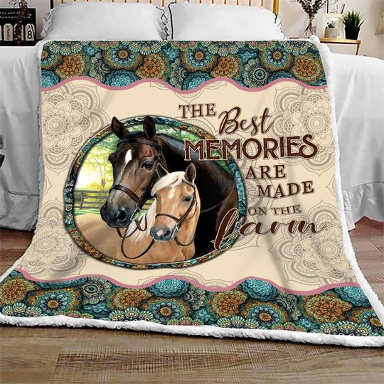 TUQ5002 TUE5002 Horse Quilt Bed Set & Quilt Blanket