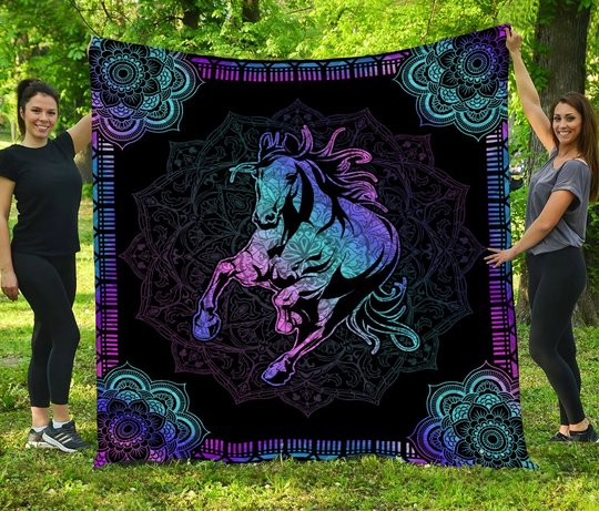 Horse Quilt Bed Set & Quilt Blanket THE20070706-THQ20070706