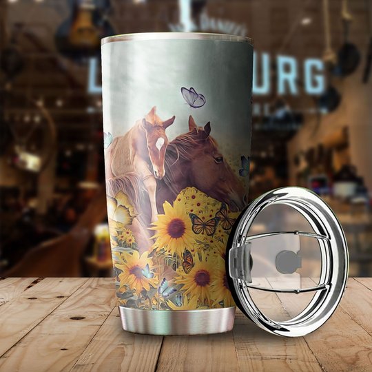 THU0124 Tumbler Horse Sunflower