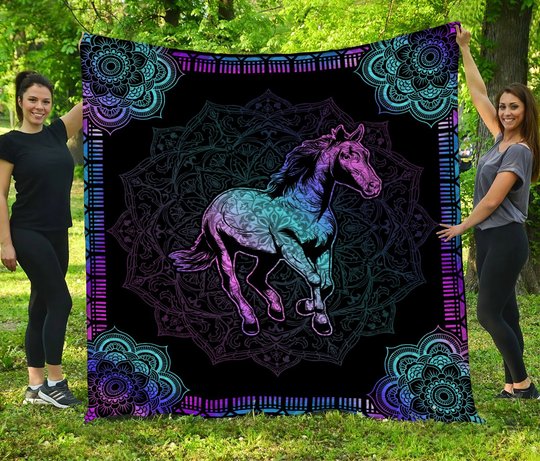 Horse Quilt Bed Set & Quilt Blanket THE20070704-THQ20070704