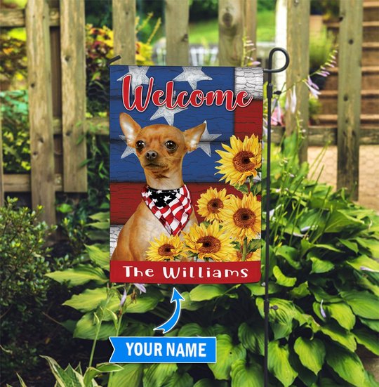 DIF12004-Chihuahua Personalized Flag
