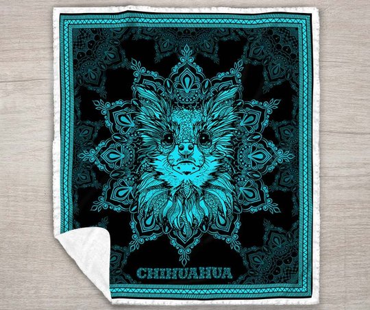 MHQD2001 Chihuahua Mandala Quilt Blanket