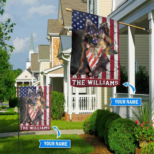 THF0276 Chihuahua USA Personalized Flag