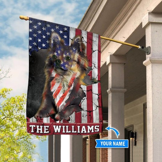 THF0276 Chihuahua USA Personalized Flag