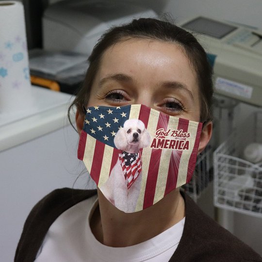 THM20072404 Bichon Frisé God Bless Face Mask