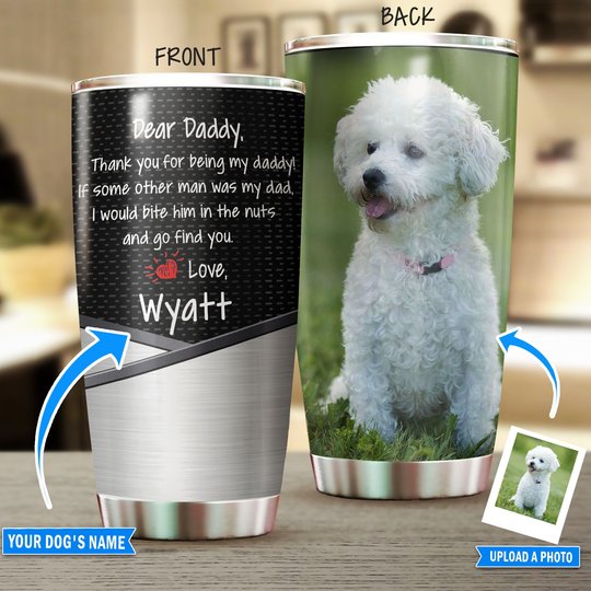 THU0185 Bichon Frisé Personalized Stainless Steel Tumbler