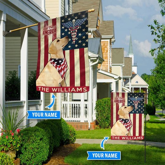 DIF7008-Labrador Retriever-Nurses- Personalized Flag