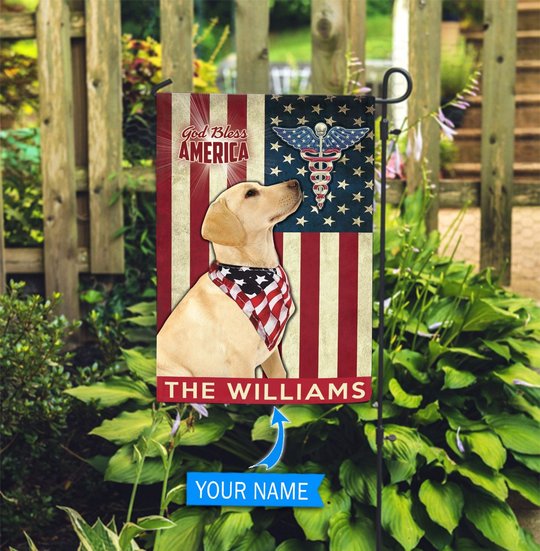 DIF7008-Labrador Retriever-Nurses- Personalized Flag