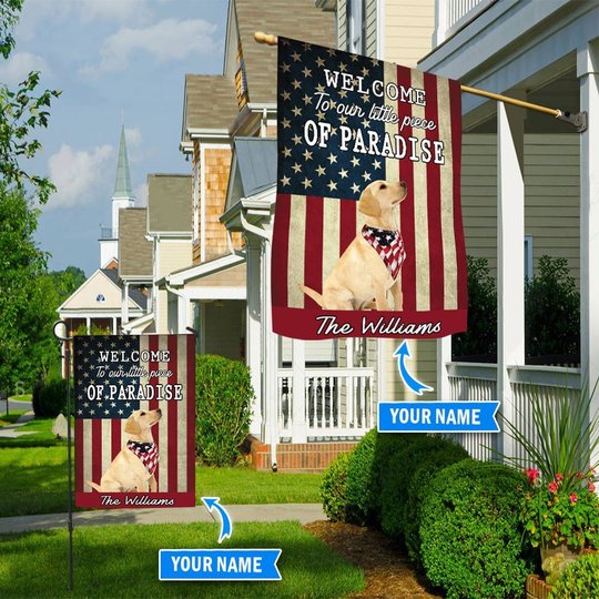 BIF20071309 Labrador Retriever Welcome To Our Paradise Personalized Flag