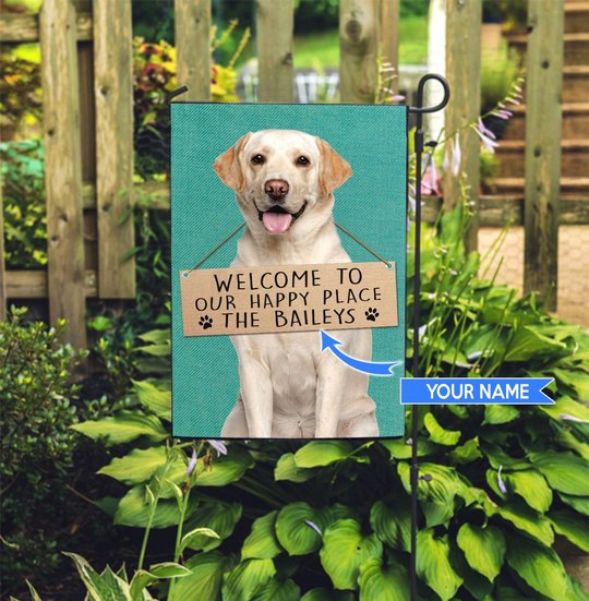 THF20072913 Labrador Retriever-Welcome to our happy place Personalized Flag