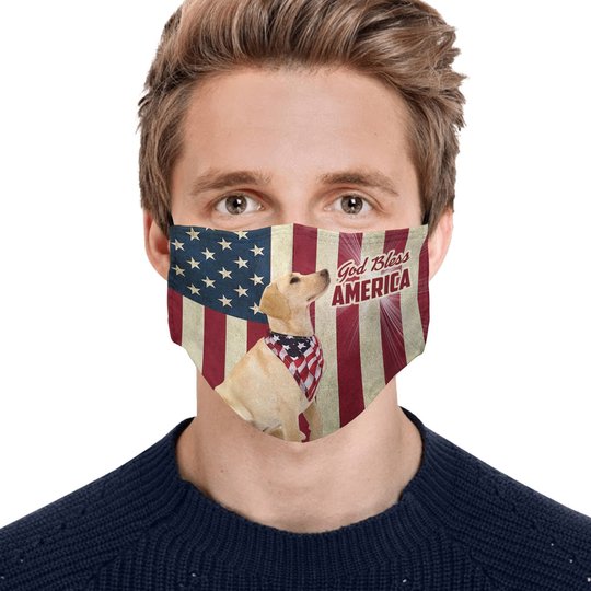THM20072421 Labrador Retriever God Bless Face Mask
