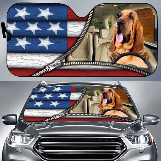 DIC4037-Bloodhound Car Sun shade
