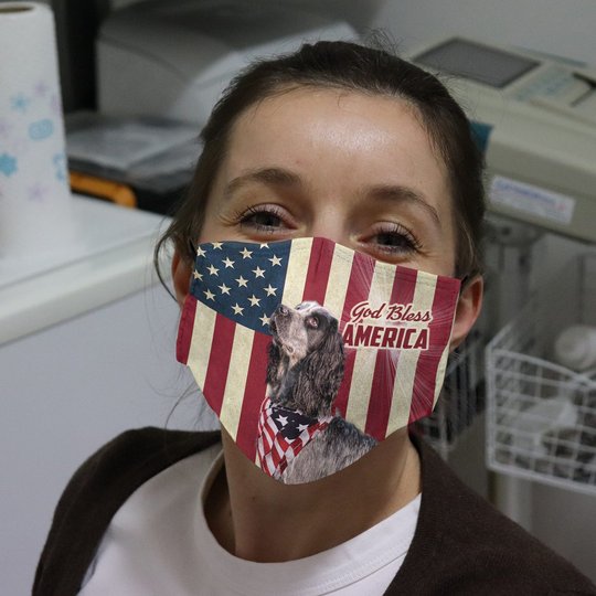 THM20072412 English Cocker Spaniel God Bless Face Mask