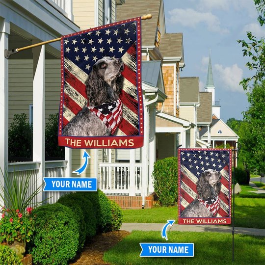 DIF4018-English Cocker Spaniel Personalized Flag