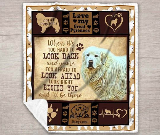 THQUSA1005 Great Pyrenees Personalized Fleece Blanket – Made in USA