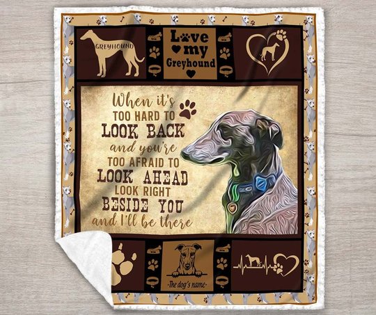 THQUSA1006 Greyhound Personalized Fleece Blanket – Made in USA