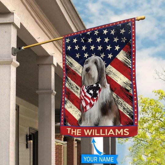 DIF4036-Old English Sheepdog Personalized Flag
