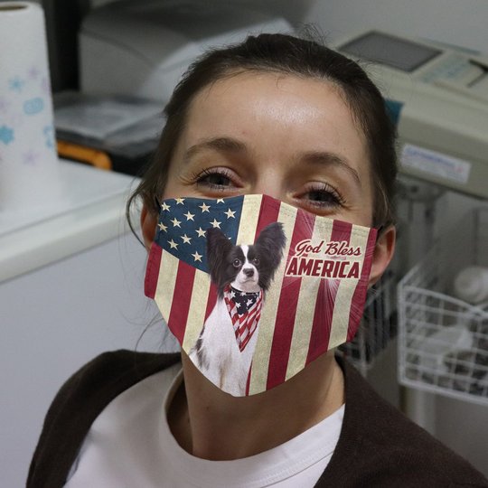 THM20072425 Papillon God Bless Face Mask