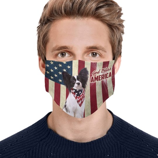THM20072425 Papillon God Bless Face Mask