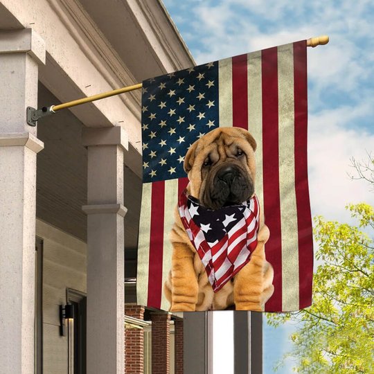 BIF0248 Shar Pei House Flag