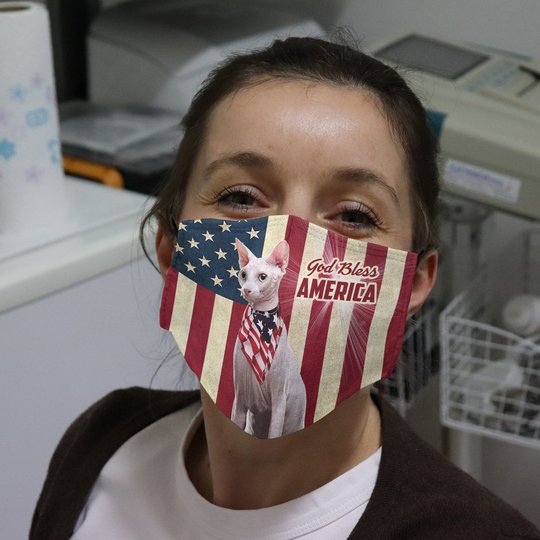 THM20072434 Sphynx cat God Bless Face Mask