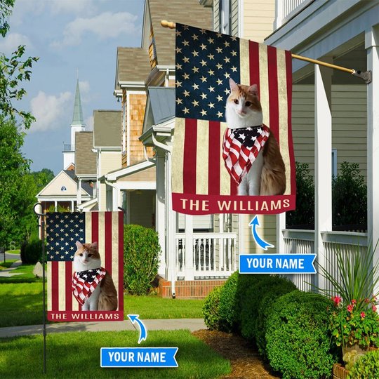 BIF1330 Cat custom Personalized Flag