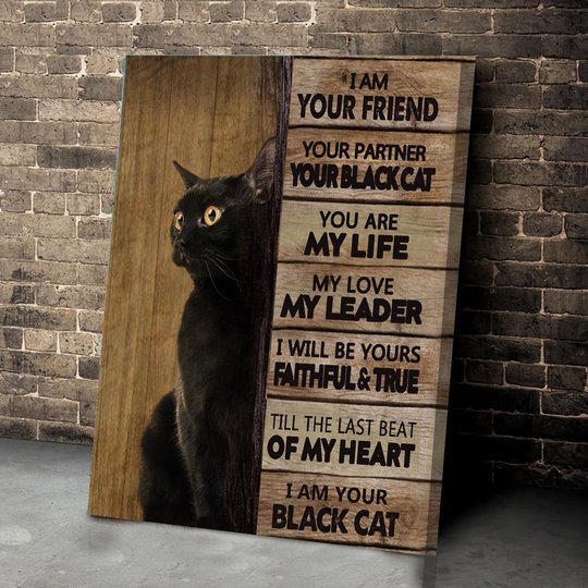 BID20070306 I AM YOUR BLACK CAT Matte Canvas