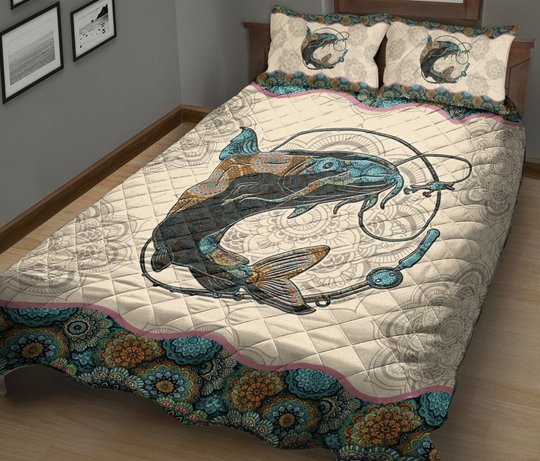 MHE0201 Catfish Quilt Bed Set