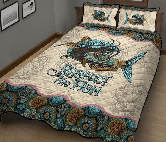 THE5133 Catfish Quilt Bed Set