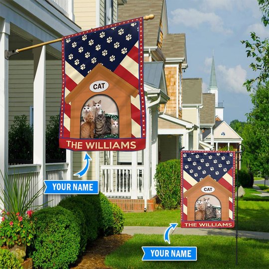 TUF0601 Cat Personalized Flag