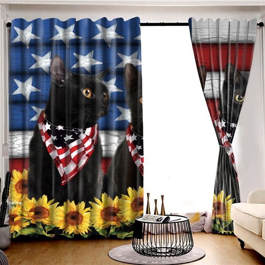 DIWD10006-Black cat WINDOW CURTAINS