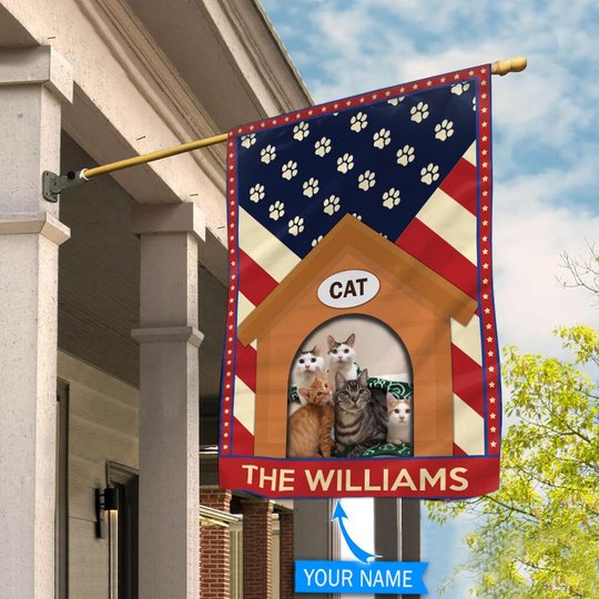 TUF0601 Cat Personalized Flag
