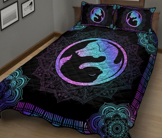 THE5060 Yin Yang dog cat Quilt Bed Set