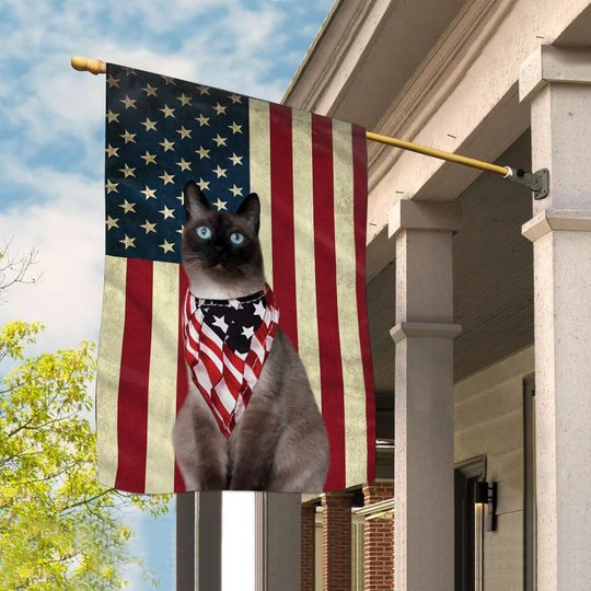 BIF0405 Siamese cat House Flag