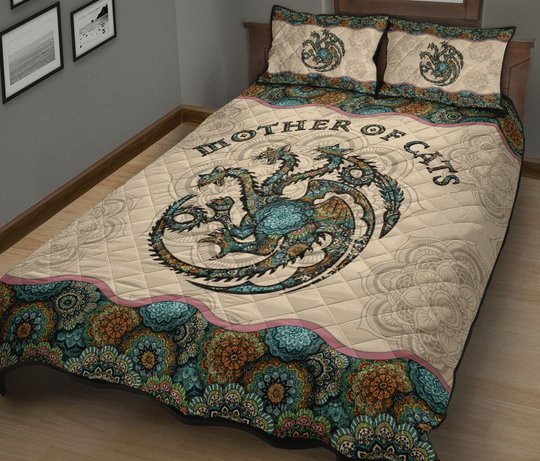 THE5006 Mother of cats Quilt Bed Set