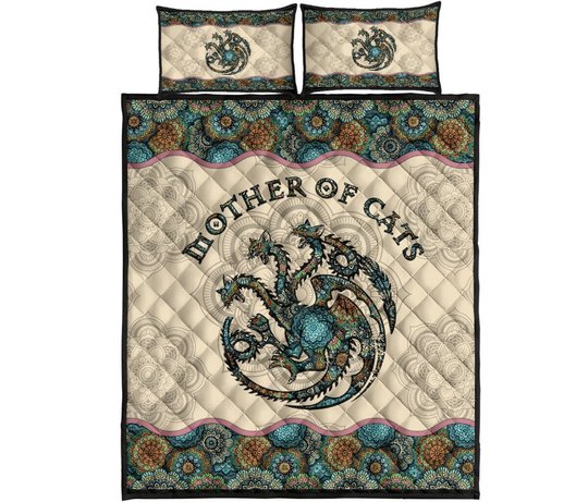 THE5006 Mother of cats Quilt Bed Set