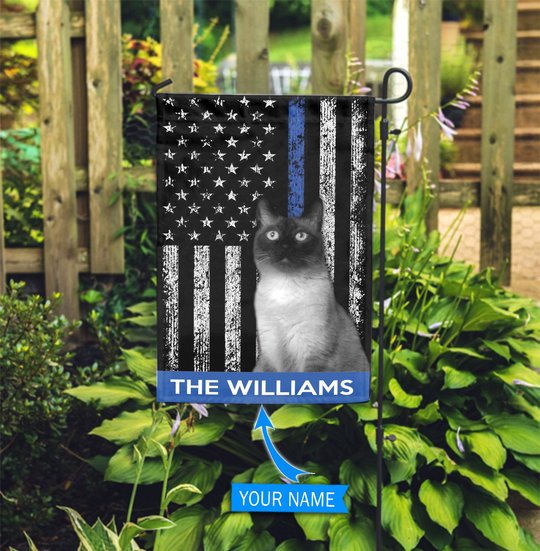 BIF1711 Siamese Cat Police Personalized Flag