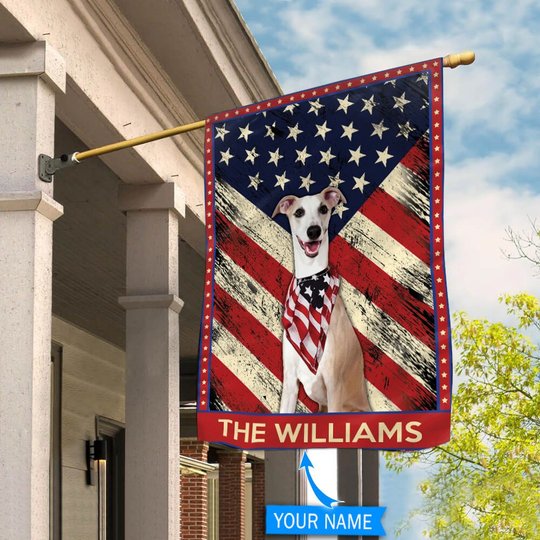 DIF4044-Whippet Personalized Flag