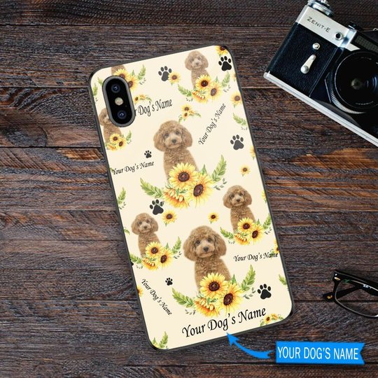 DUP1009 Poodle Personalized Glass Phone Case